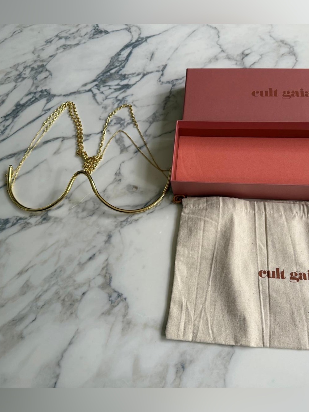 Cult Gaia Gold Asha Bralette Chain New